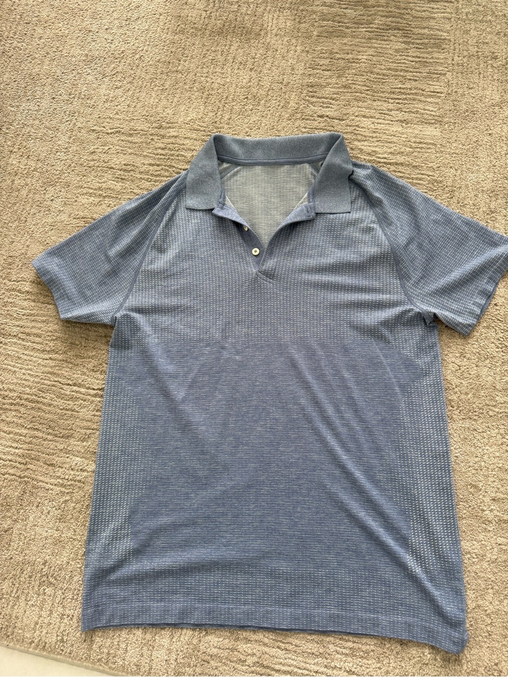 Lululemon athletica Men's Blue Short-Sleeve Polo Shirt